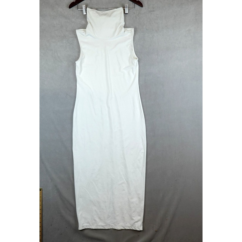 James Perse Dress Womens Size 3 Ivory Tank Midi Bodycon Tutleneck Made In Japan